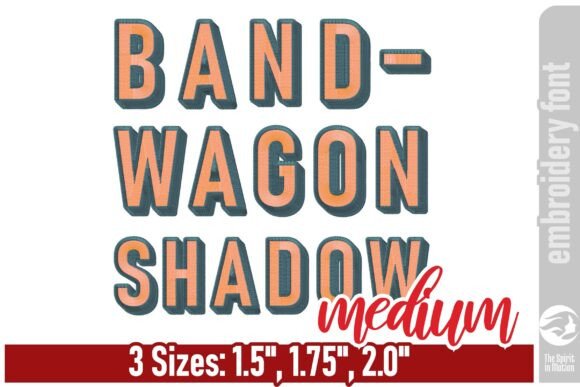 Bandwagon Shadow Font: Bold Holiday Embroidery