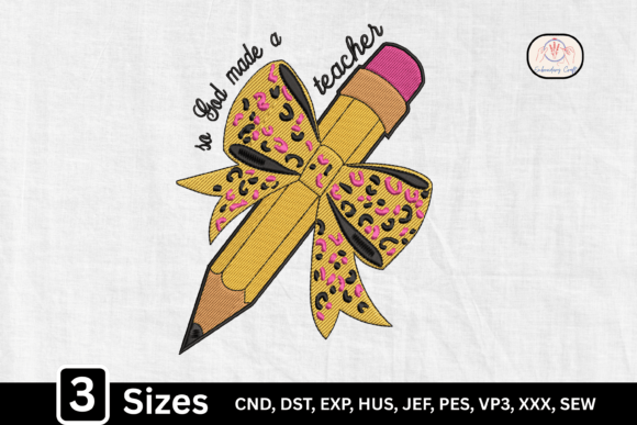 Christian Teacher Leopard Bow Pencil Design Review