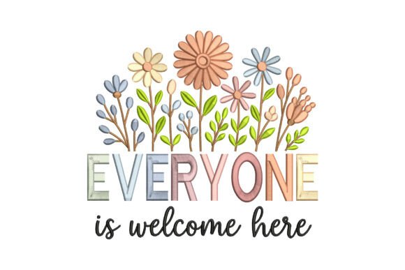 Everyone Welcome Here Floral Quote Art Review