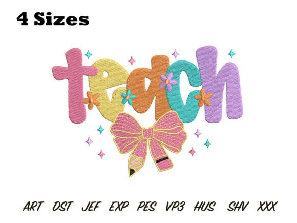 Teach with Bow Embroidery Design Review